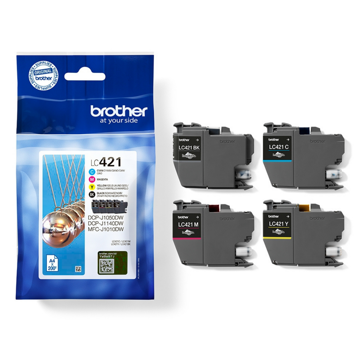 Brother LC 421 Pack Noir + Couleur - Cartouche d'encre original