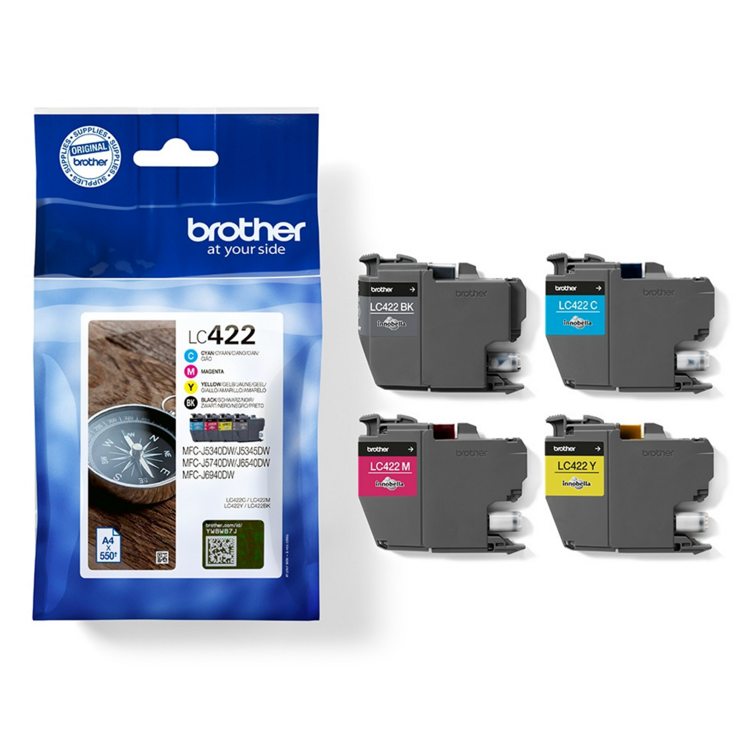 Brother LC 422 Pack Noir + Couleur - Cartouche d'encre original