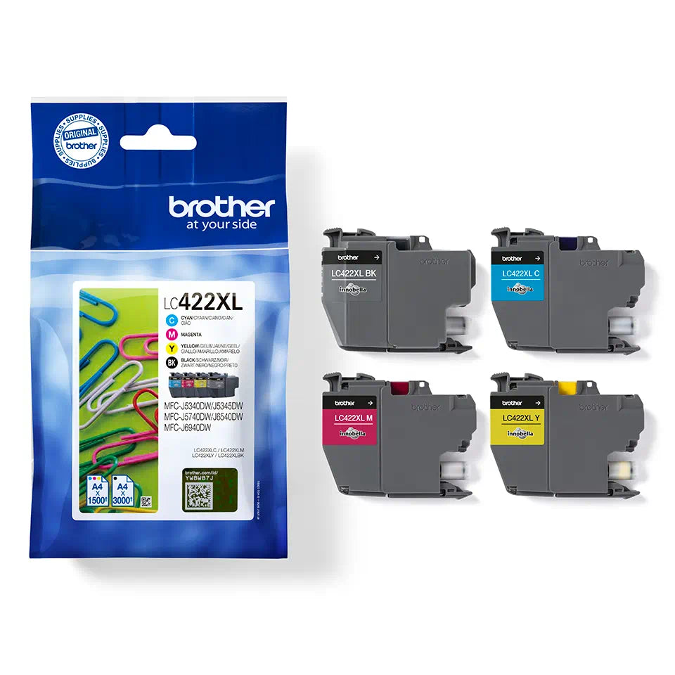 Brother LC 422 XL Pack Noir + Couleur - Cartouche d'encre original