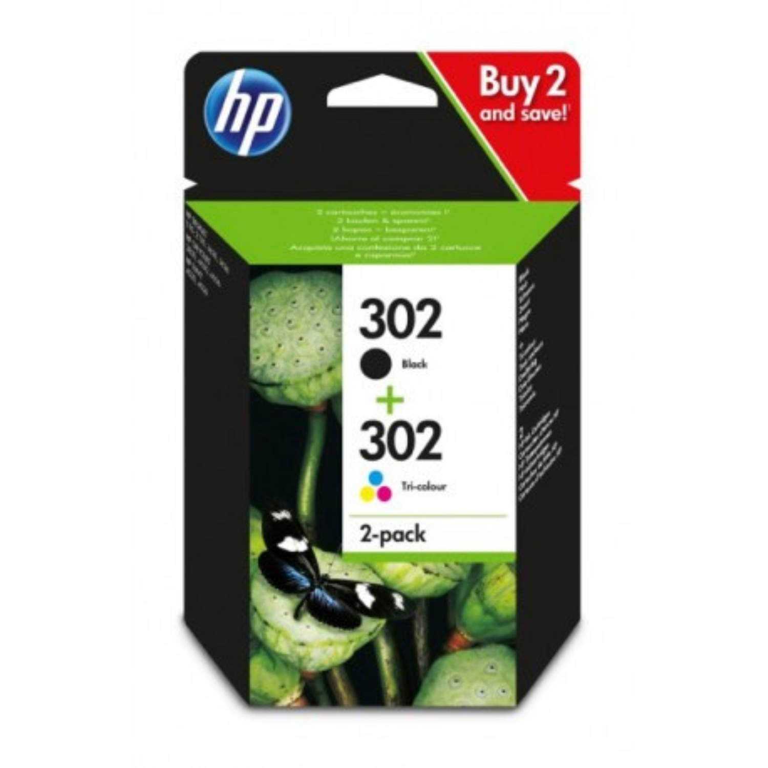 HP 302 Pack Noir + Couleur (X4D37AE) - Cartouche d'encre original